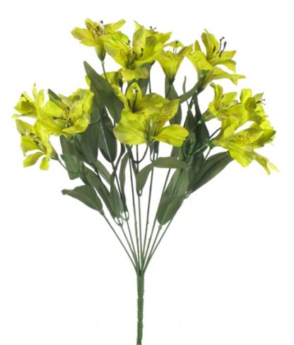 #58067GRN - 17" Natural Alstromeria bush x 9 - Green