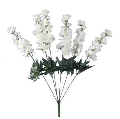 #12063WT - 23" Promo Delphinium Bush x 6 - White