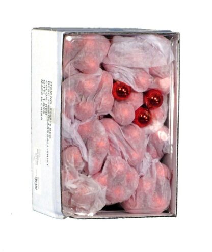 #272976 RED - 25mm Shiny Glass Balls - RED