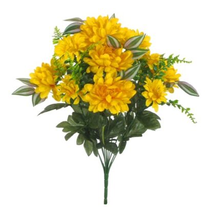 #56608GDYW - 18" Colorfast Mum/Daisy Bush x 12 - Gold/Yellow