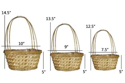 #DL7703 - Set of 3 Round Bamboo Baskets