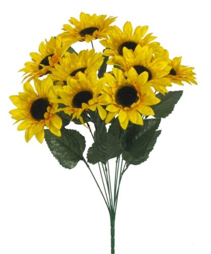 #30450YW - 21" Sunflower bush x 9 - Yellow