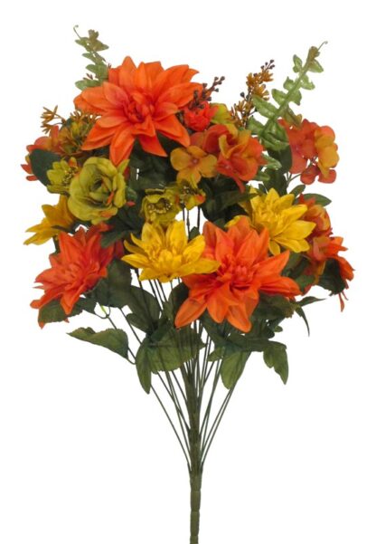 #56604ORYW - 26" Dahlia/Hydrangea/Rose x 24 - Orange/Yellow