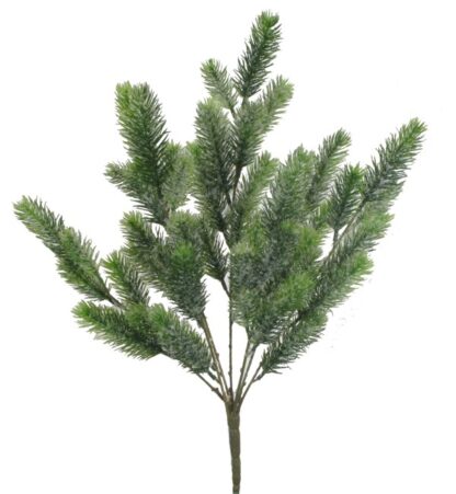 #22433IG - 19" Weatherproof Iced Angel Pine Bush - Green