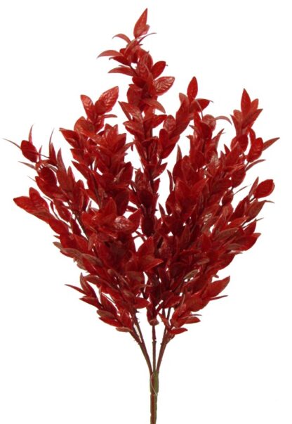 #12227RD - 19" Ruscus Bush x 5 - Red