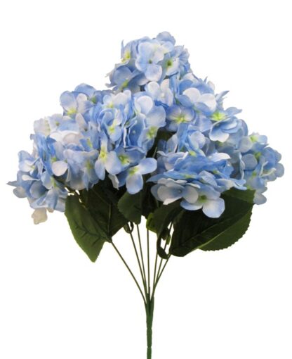 #35068BL - 18" Colorfast Hydrangea Bush x 7 - Blue