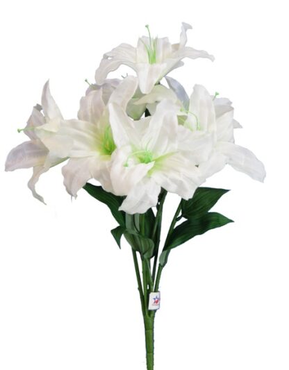 #54856WT - 18" Casablanca Lily Bush x 7 - White