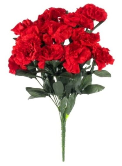 #81230RD - 17" Colorfast MP Carnation Bush x 11 - Red