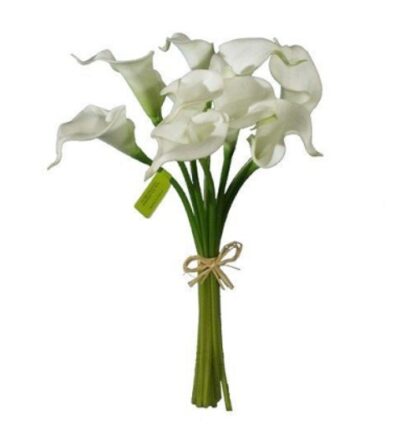 #29146WH - 13.5" Calla Lily Bouquet x 9 - Cream / White