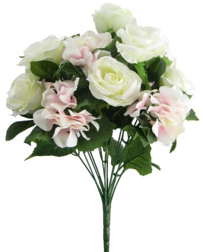 45821- 19" Rose / Hydrangea Mix x12- Cream