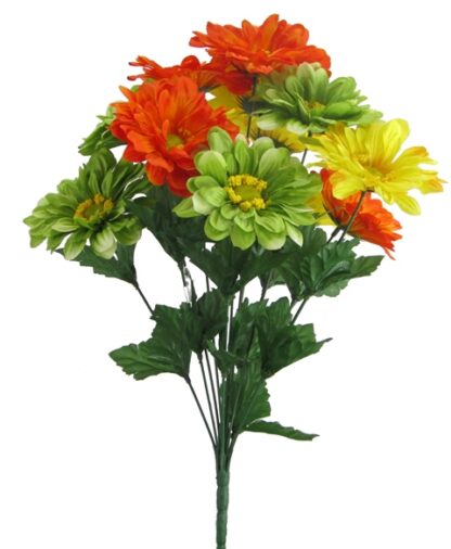 #71311- 18" Gerbera Daisy x12- Yellow/ Green