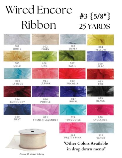 #3 Wired Encore Ribbon {3" x 25yds}