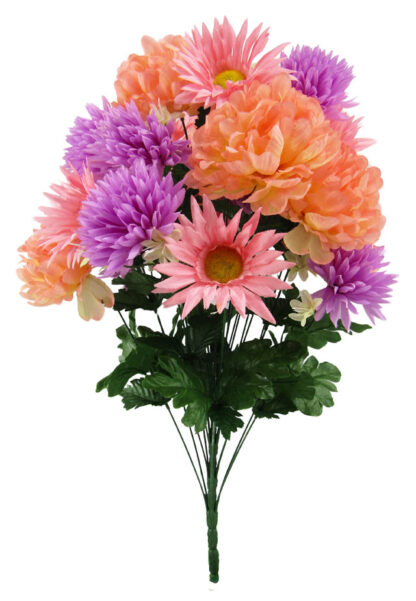 #60980PST -26" Gerbera/Peony/Mum Bush x24 {Pastel Mix}